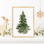 Poster Arbre de Noël Aquarelle<br><div class="desc">Poster de l'aquarelle de l'arbre de Noël</div>