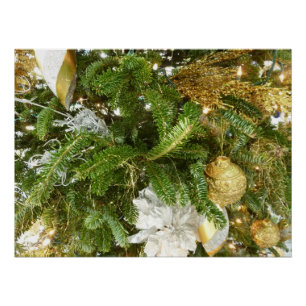 Poster Arbre de Noël argent et or I Vacances