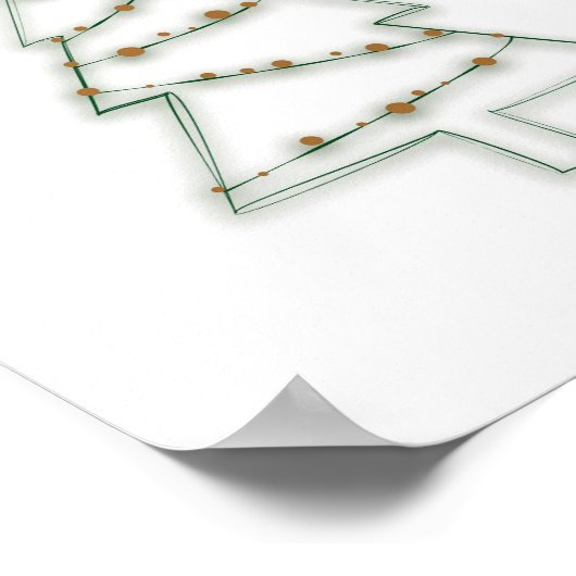 Poster Arbre de Noël Art Imprimer Lumière horizontale (Coin)