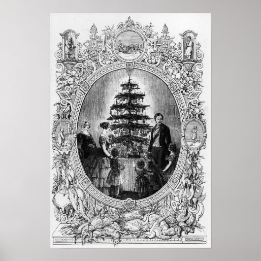Poster Arbre de Noël au château de Windsor, 1848 (Devant)