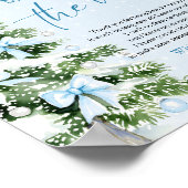 Poster Arbre de Noël aux Rubans Bleus Un Message De Bébé (Coin)