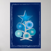 Poster Arbre de Noël bleu (Devant)