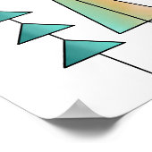 Poster arbre de noël bleu rose rouge rétro (Coin)