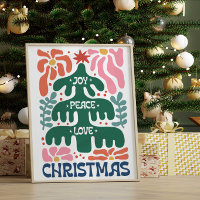Arbre de Noël Boho Joie Paix Amour Coloré