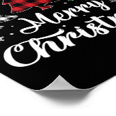 Poster Arbre de Noël Buffle Plaid Rouge Blanc Vert (Coin)