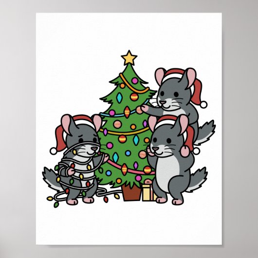 Poster Arbre de Noël Chinchilla (Devant)