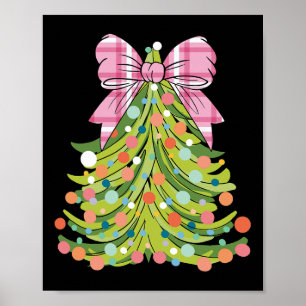 Poster Arbre de Noël Coquette Bow rose Noël Hommes Fils