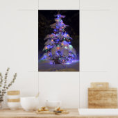 Poster Arbre de Noël couvert de neige brillante (Cuisine)