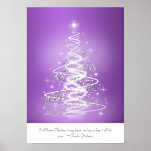 Poster Arbre de Noël dans le pourpre