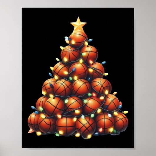 Poster Arbre de Noël de basket-ball (Devant)