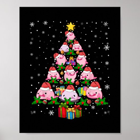 Poster arbre de noël de blobfish (Devant)