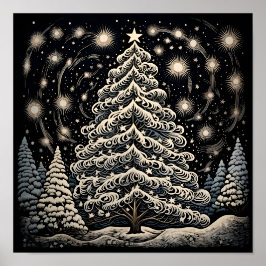 Poster Arbre de Noël design (Devant)