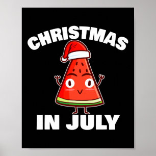 Poster Arbre de Noël d'été de Noël en juillet Pastèque