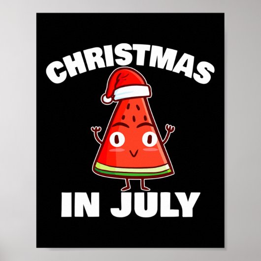 Poster Arbre de Noël d'été de Noël en juillet Pastèque (Devant)