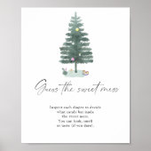 Poster Arbre de Noël - devinez le gâteau sucré (Devant)