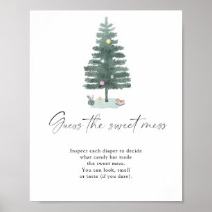 Poster Arbre de Noël - devinez le gâteau sucré