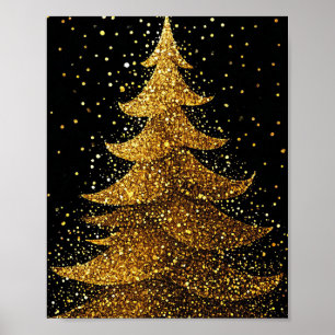 Poster Arbre de Noël doré