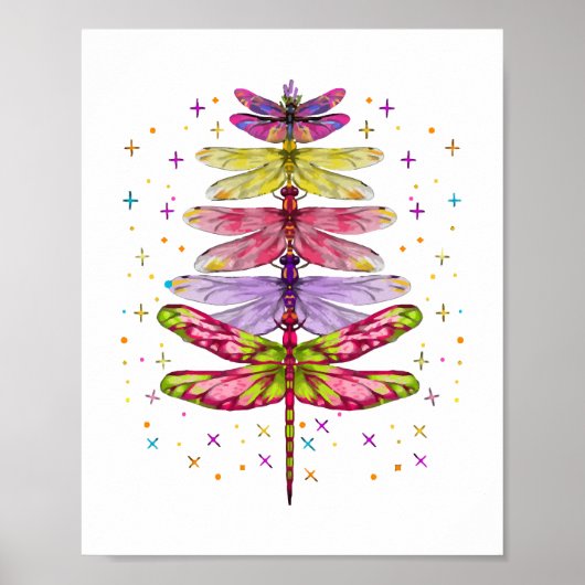 Poster Arbre de Noël dragonfly (Devant)