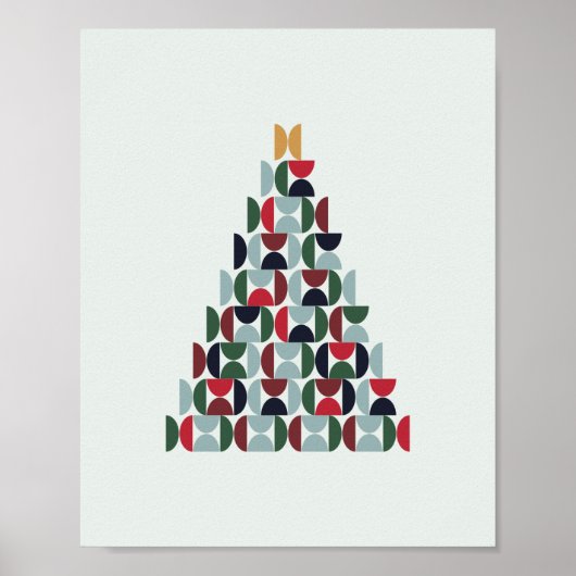Poster Arbre de Noël du milieu du siècle (Devant)