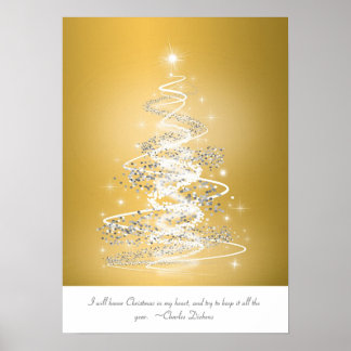 Poster Arbre de Noël en or