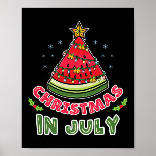 Poster Arbre de Noël en pastèque de Noël en juillet 