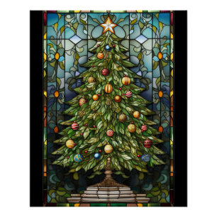 Poster Arbre de Noël en Verre Cathédrale 