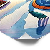 Poster Arbre de Noël en ville carré 1 (Coin)