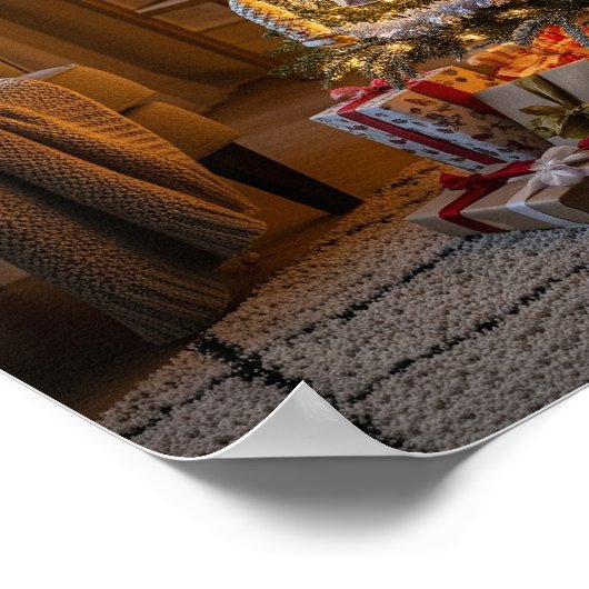 Poster Arbre de Noël entièrement décoré (Coin)