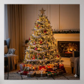Poster Arbre de Noël entièrement décoré (Devant)