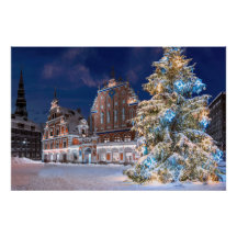 Arbre de Noël et Maison des Noirs à Riga