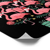 Poster Arbre de Noël Flamant rose (Coin)
