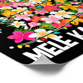 Poster Arbre de Noël Floral hawaïen Mele Kalikimaka Tro (Coin)