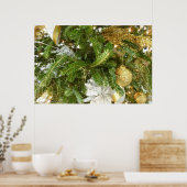 Poster Arbre de Noël I Argent et Or (Cuisine)