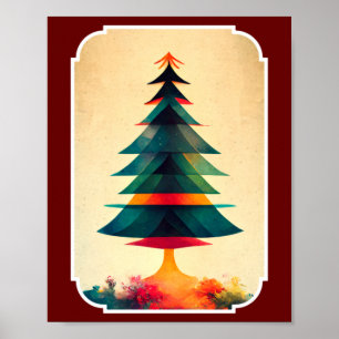 Poster Arbre de Noël Joyfull Design géométrique