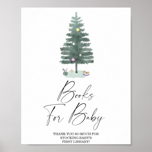 Poster Arbre de Noël - livres pour l'affiche pour bébé (Devant)