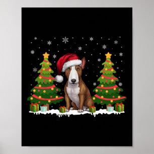 Poster Arbre de Noël Lumière Taureau de Terrier Chien de