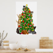 Poster Arbre de Noël Merry Kitty (Cuisine)