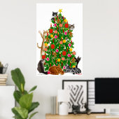 Poster Arbre de Noël Merry Kitty (Bureau à domicile)