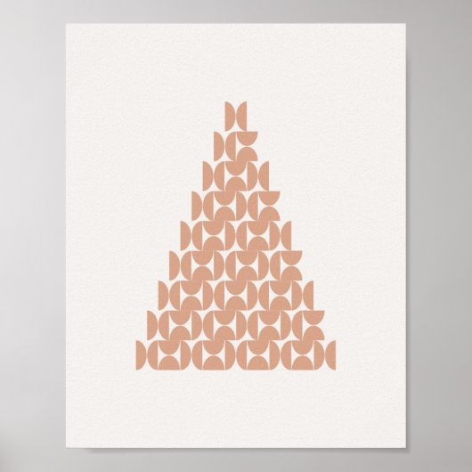 Poster Arbre de Noël Mi-Siècle moderne Beige (Devant)