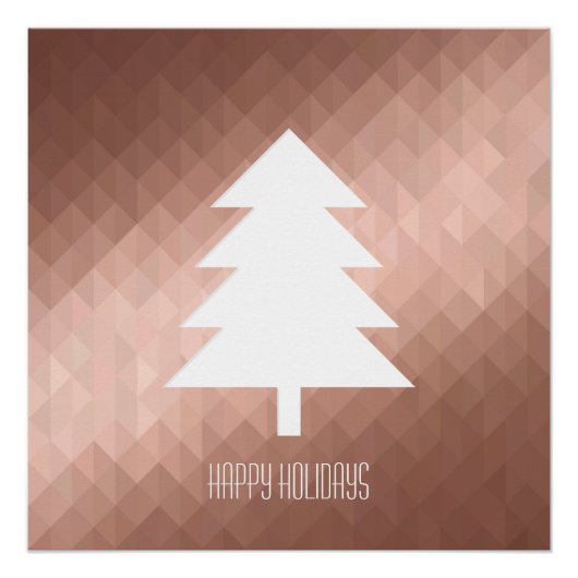 Poster Arbre de noël minimaliste rose (Devant)
