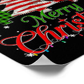 Poster Arbre de Noël plaid drapeau américain flocon de ne (Coin)