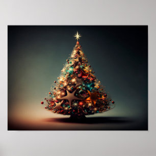 Poster Arbre de Noël plein de boules de Noël.