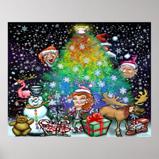 Poster Arbre de Noël Rainbow (Devant)