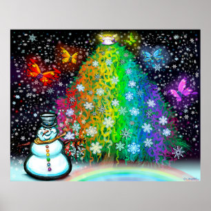 Poster Arbre de Noël Rainbow