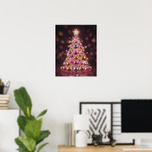 Poster Arbre de Noël Rétro Disco sur toile (Bureau à domicile)