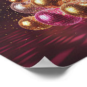 Poster Arbre de Noël Rétro Disco sur toile (Coin)