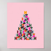 Poster Arbre de Noël rose (Devant)