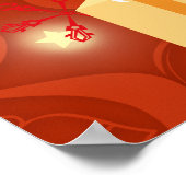 Poster Arbre de Noël rouge et or (Coin)