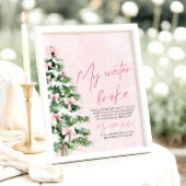 Poster Arbre de Noël Ruban Rose Ma Source a Craqué Baby S