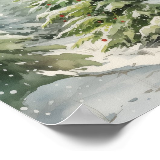 Poster Arbre de Noël rustique (Coin)